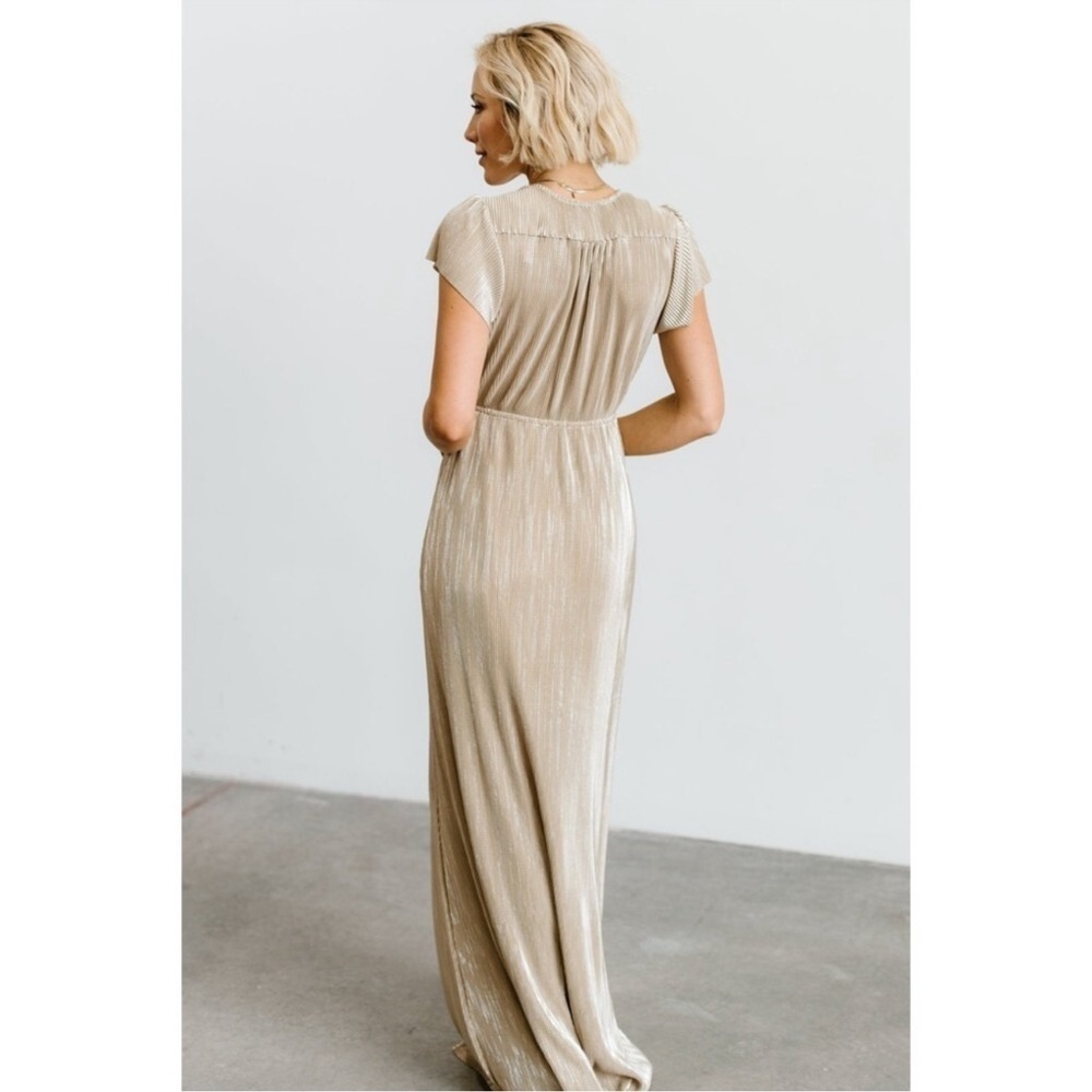 Baltic Born Athena Gold Pleated Maxi Dress - Picture 12 of 12